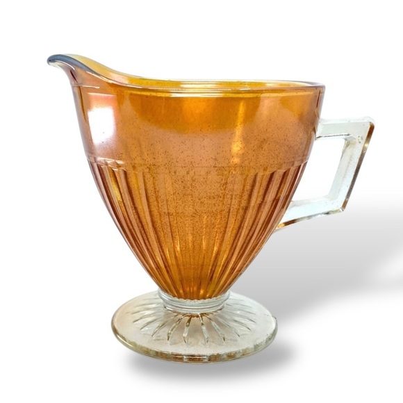 Vintage Imperial Marigold Carnival Glass Creamer & Sugar Set Iridescent - Picture 3 of 12